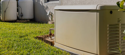Whole-home generator in the yard of a Central Wisconsin residence