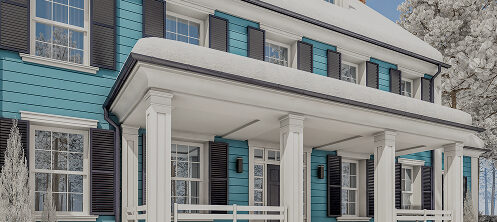 Central Wisconsin house covered in snow