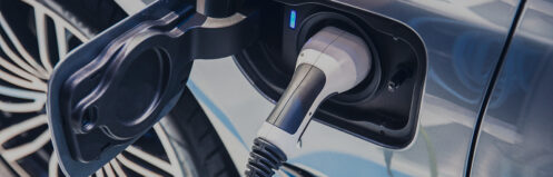 EV charger plugged in to a car