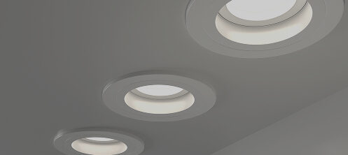 Row of LED circular lights in a Central Wisconsin home