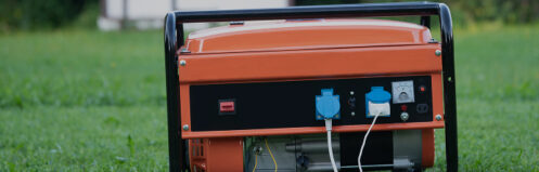 Portable generator in a Central Wisconsin yard