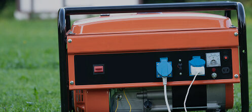 Portable generator in a Central Wisconsin yard